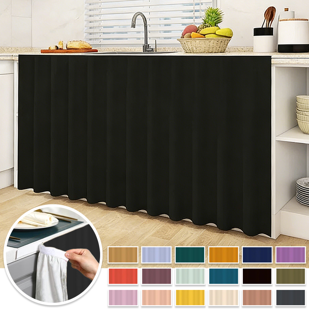 Commercial Kitchen Canopy - 1PC Rideau court anti-poussière auto-adhésif, demi-rideau