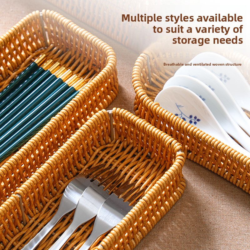 Commercial Kitchen Knife Storage - Couteau et fourchette en Imitation rotin,