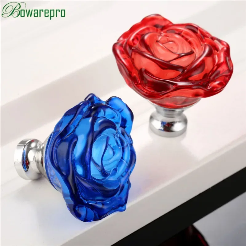 Commercial Kitchen Cabinet - Bowarepro 50MM cristal Rose verre poignée