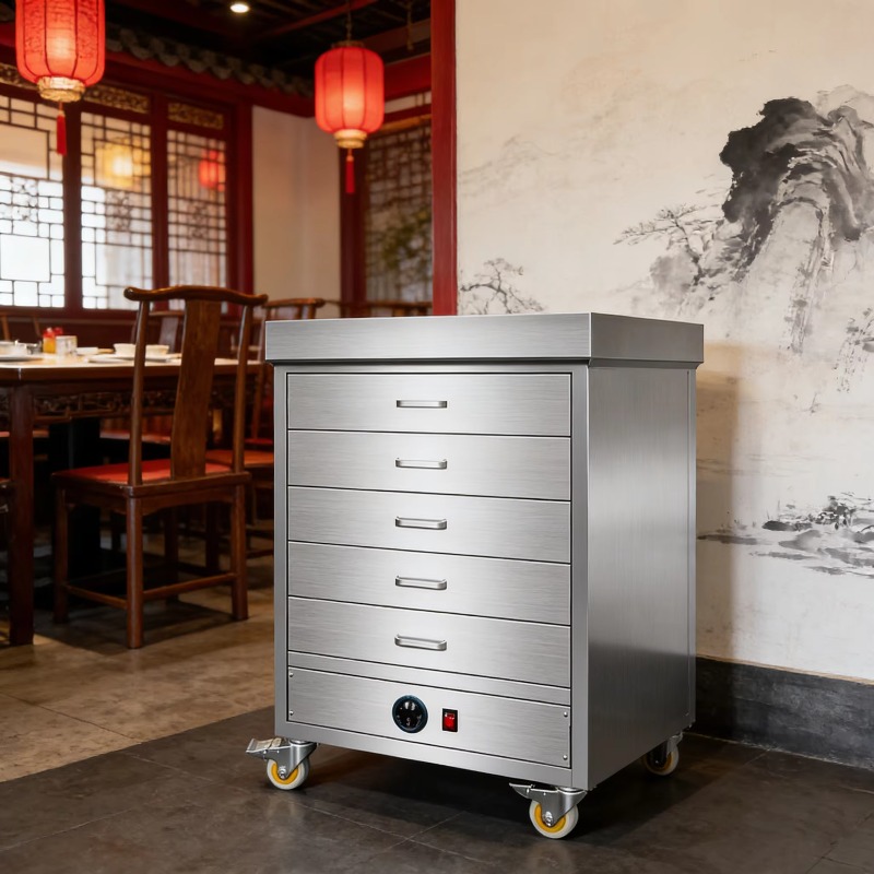 Commercial Kitchen Cabinet - Chariot chauffe-plats commercial électrique en acier